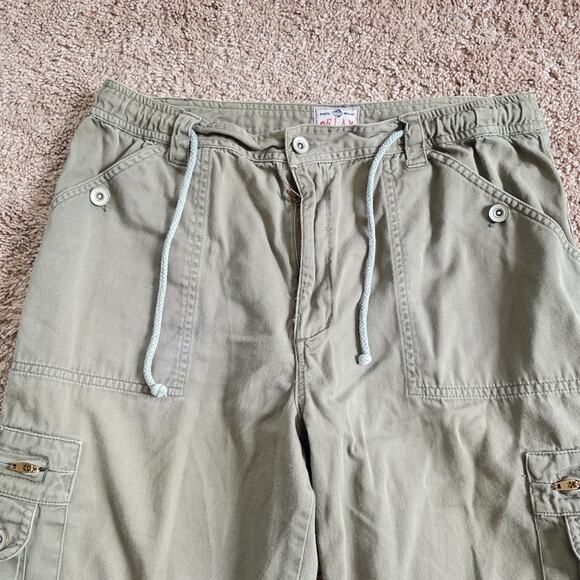 Vintage Y2K Baggy Cargo Pants Womens 11 Olive Green Army Gorpcore Skater 2000s - Picture 2 of 11